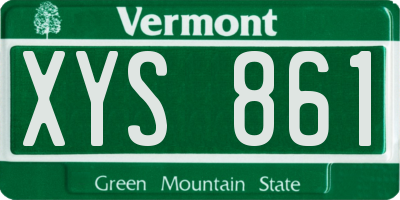 VT license plate XYS861
