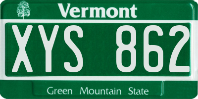 VT license plate XYS862