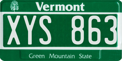 VT license plate XYS863