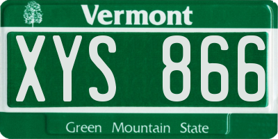 VT license plate XYS866