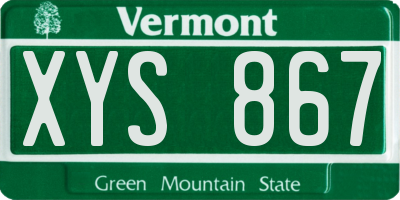 VT license plate XYS867