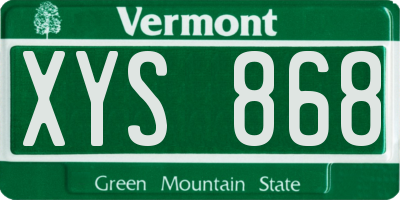 VT license plate XYS868