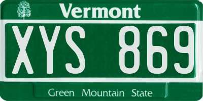 VT license plate XYS869