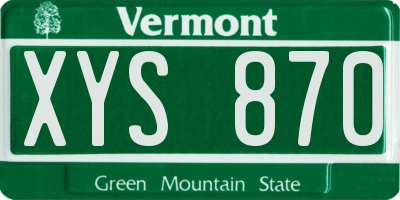 VT license plate XYS870