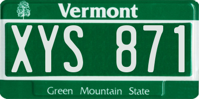 VT license plate XYS871