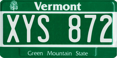 VT license plate XYS872
