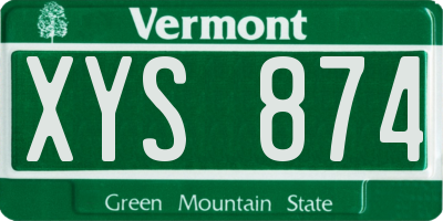 VT license plate XYS874