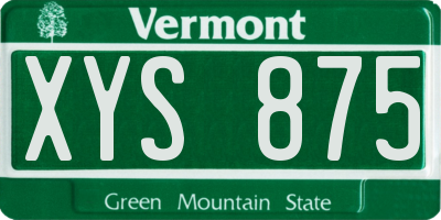 VT license plate XYS875