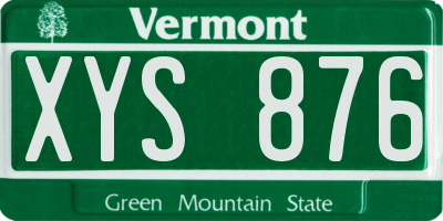 VT license plate XYS876