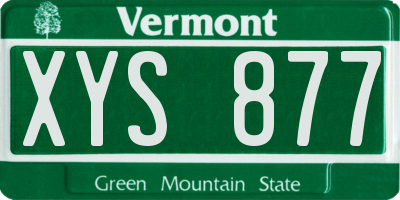 VT license plate XYS877