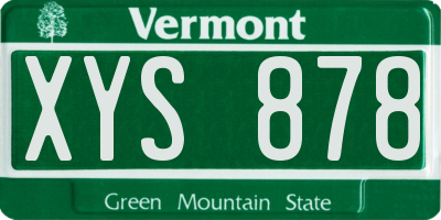 VT license plate XYS878