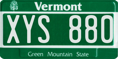 VT license plate XYS880