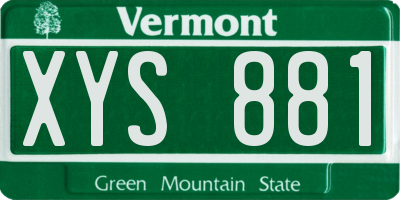 VT license plate XYS881