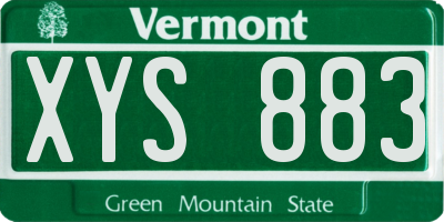 VT license plate XYS883