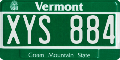 VT license plate XYS884