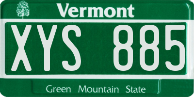 VT license plate XYS885