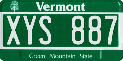 VT license plate XYS887