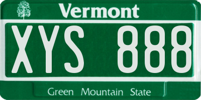 VT license plate XYS888