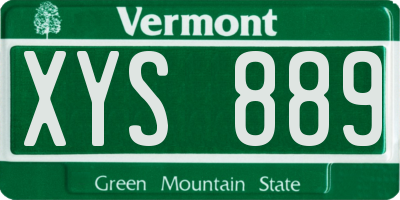 VT license plate XYS889