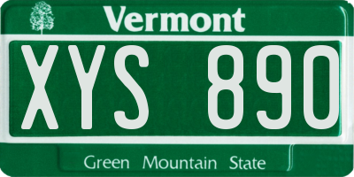 VT license plate XYS890
