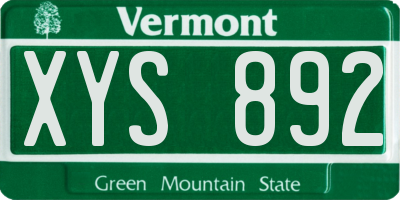 VT license plate XYS892