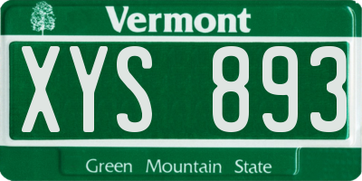 VT license plate XYS893