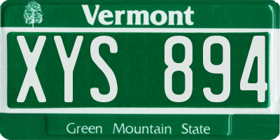 VT license plate XYS894