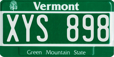 VT license plate XYS898
