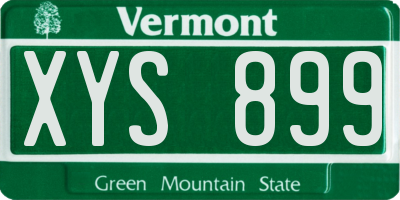 VT license plate XYS899