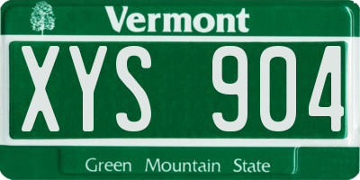VT license plate XYS904