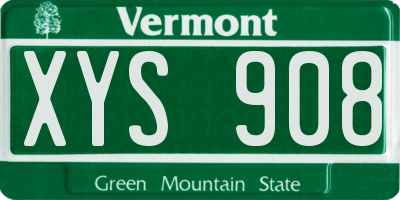 VT license plate XYS908