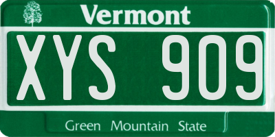 VT license plate XYS909