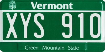 VT license plate XYS910