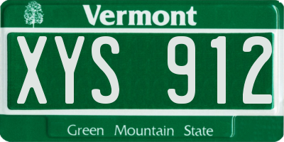 VT license plate XYS912