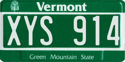 VT license plate XYS914