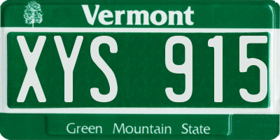 VT license plate XYS915