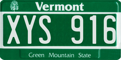 VT license plate XYS916