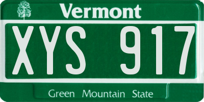 VT license plate XYS917
