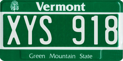 VT license plate XYS918
