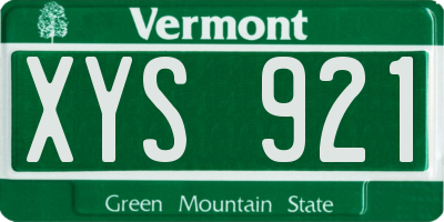 VT license plate XYS921