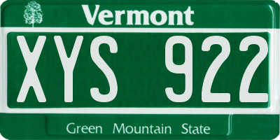 VT license plate XYS922