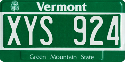 VT license plate XYS924
