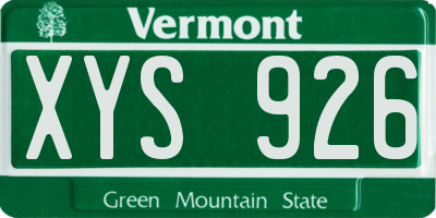VT license plate XYS926