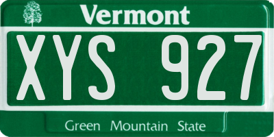 VT license plate XYS927