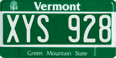 VT license plate XYS928
