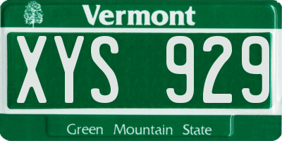 VT license plate XYS929