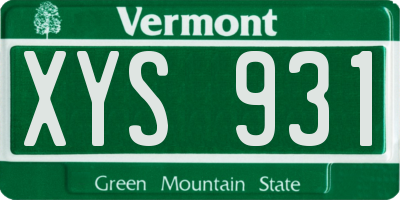VT license plate XYS931