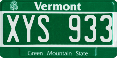 VT license plate XYS933