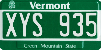 VT license plate XYS935