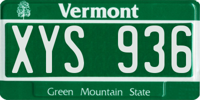 VT license plate XYS936
